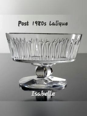 1980s Lalique Crystal Open Compote Pedestal Dish Isabelle Signed 🇫🇷